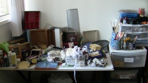messy art table by D'Marie Delci